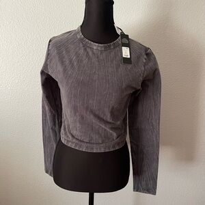 Fashion Nova Charcoal Long Sleeve Top